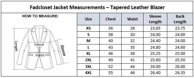 Womens Tapered Tan Leather Blazer Awesome Lambskin - GLR SHOPPING