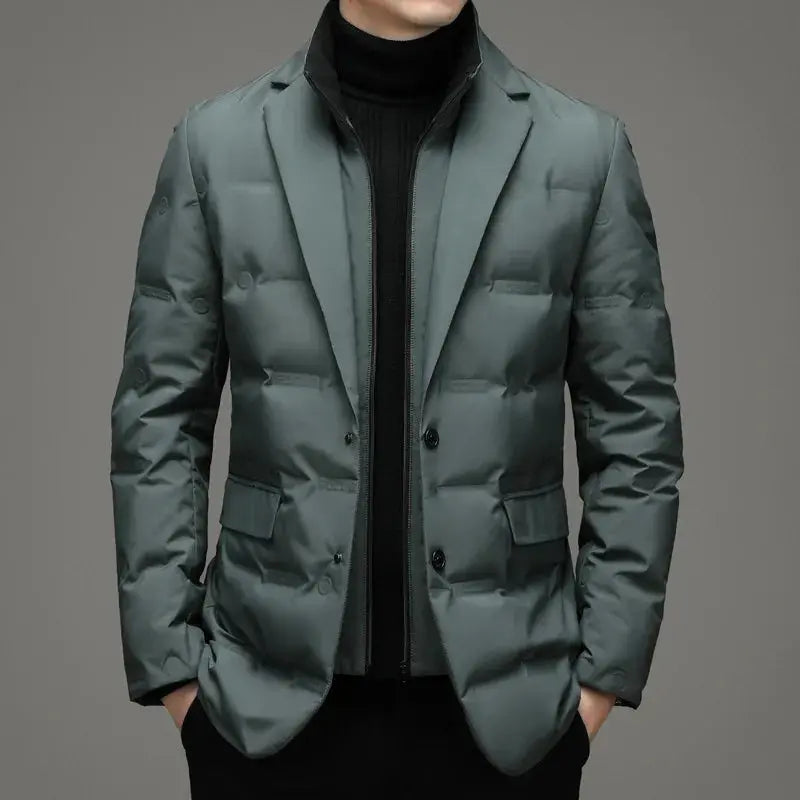 Men's Winter Fake Two-piece Warm Blazer - GLR SHOPPING