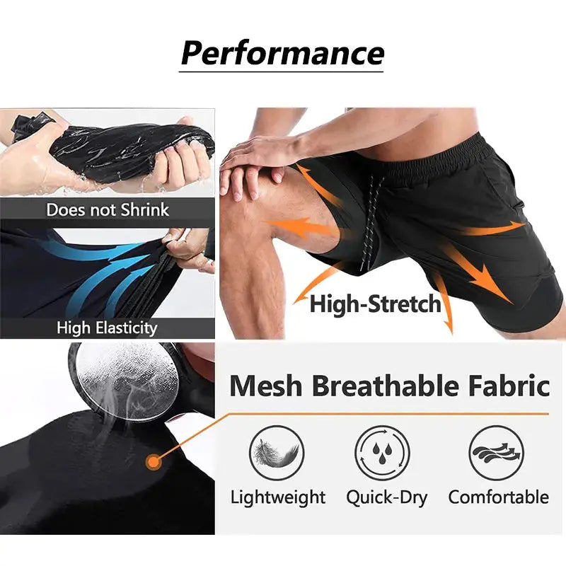 2 in-1 Compression Shorts for Men - GLR SHOPPING