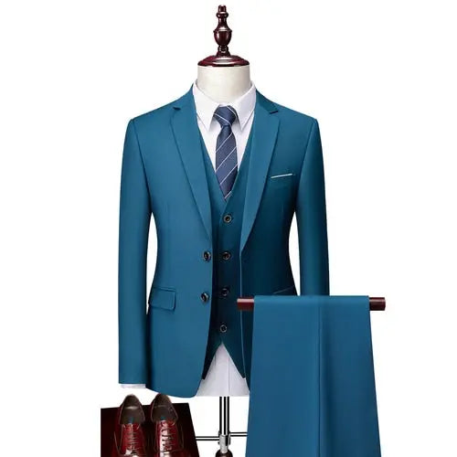 Pure Color Men's Business Suit - GLR SHOPPING
