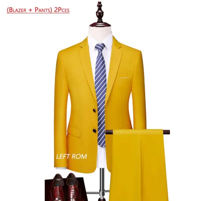 Pure Color Men's Business Suit - GLR SHOPPING