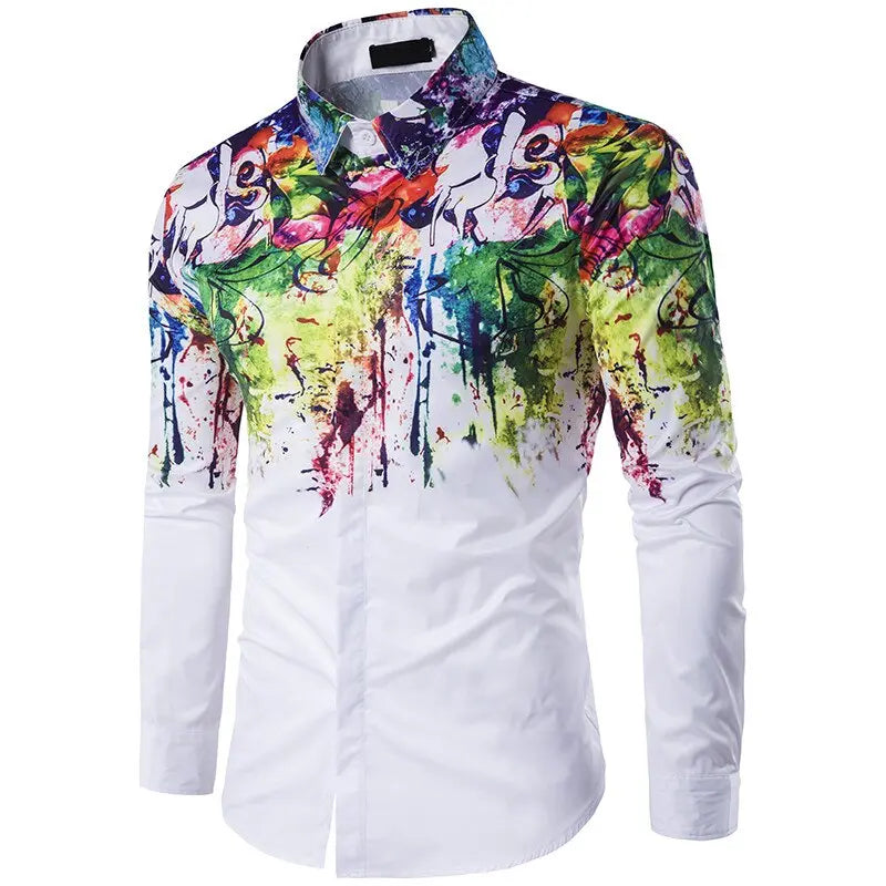 3D ink Splash Paint Color Long-sleeved - GLR SHOPPING