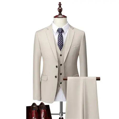 Pure Color Men's Business Suit - GLR SHOPPING