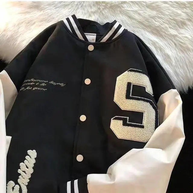 Quilted Embroidered Baseball Jacket - GLR SHOPPING