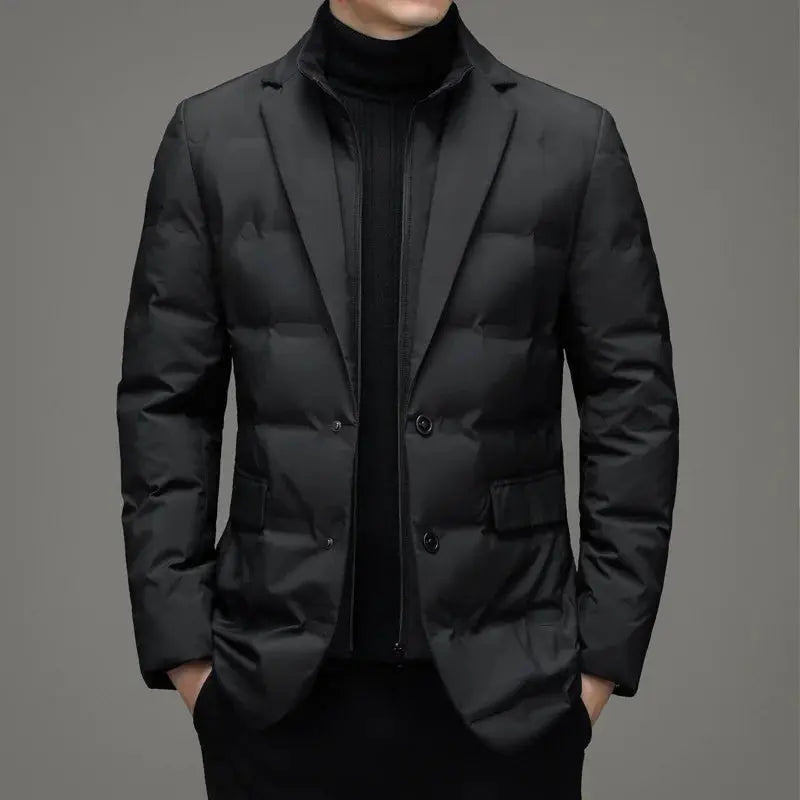 Men's Winter Fake Two-piece Warm Blazer - GLR SHOPPING