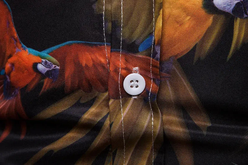3D Parrot Animal Print Shirt Men - GLR SHOPPING