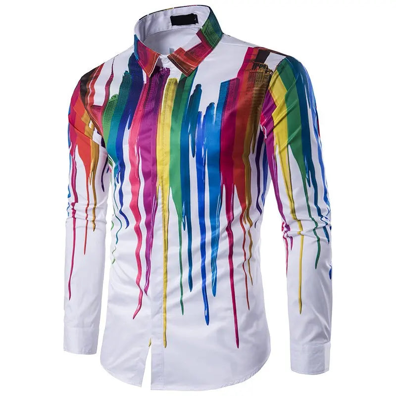 3D ink Splash Paint Color Long-sleeved - GLR SHOPPING