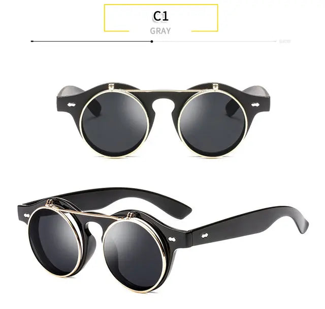 Round Flip Up Sunglasses - GLR SHOPPING