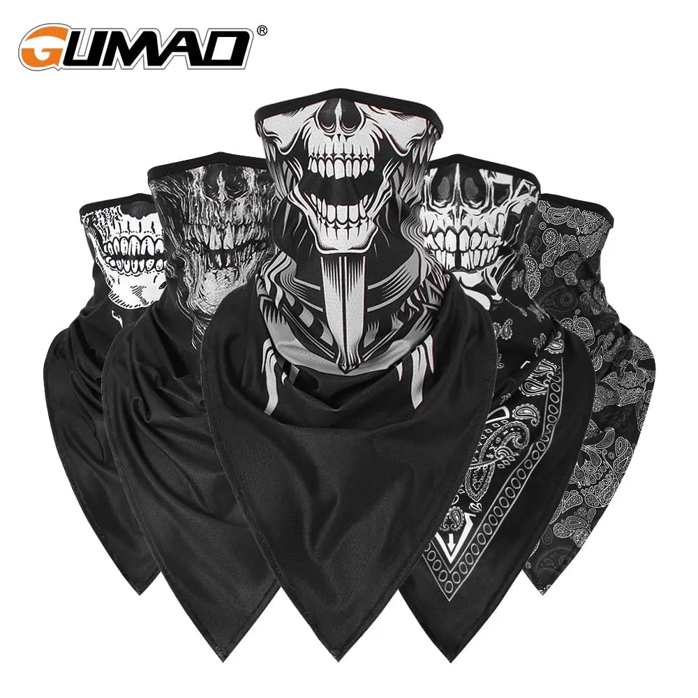 Men Girl Breathable Sport Red Skull Bandana Scary Face Ski Triangle Scarf Fishing Hiking Running Neck Gaiter Cover Headband Thin - GLR SHOPPING