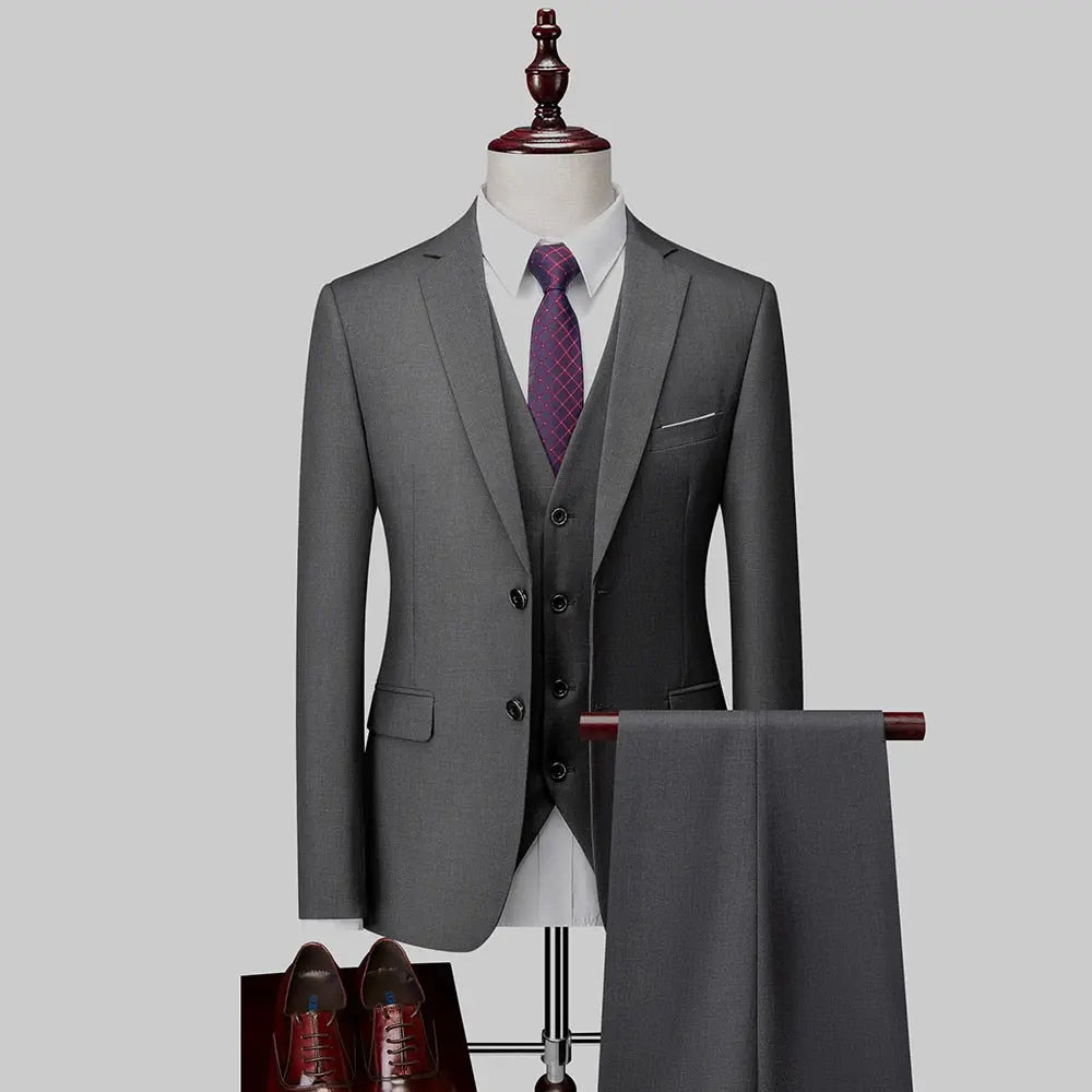 Pure Color Men's Business Suit - GLR SHOPPING