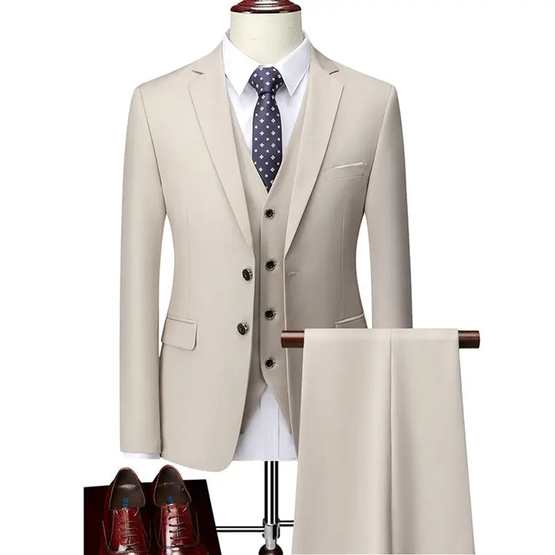 Pure Color Men's Business Suit - GLR SHOPPING