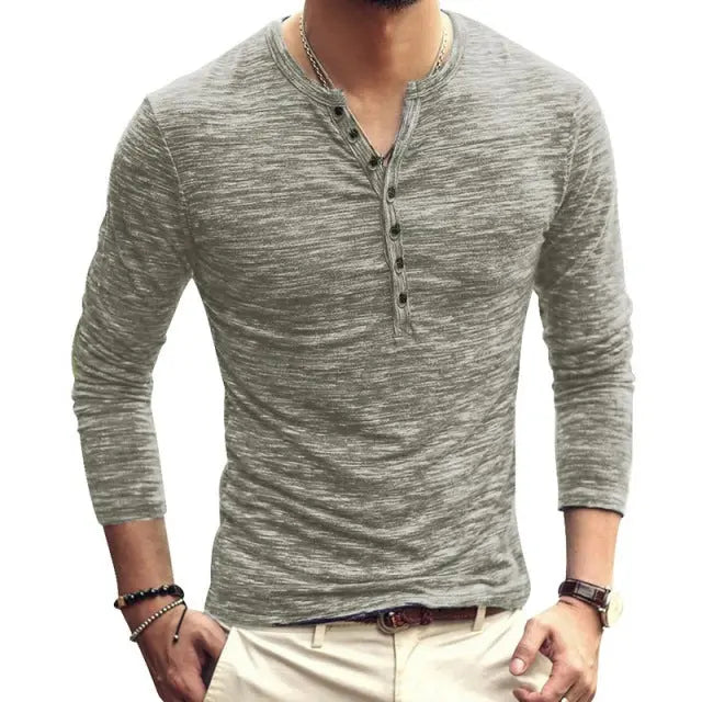 Tee Shirt V-Neck Long Sleeve - GLR SHOPPING