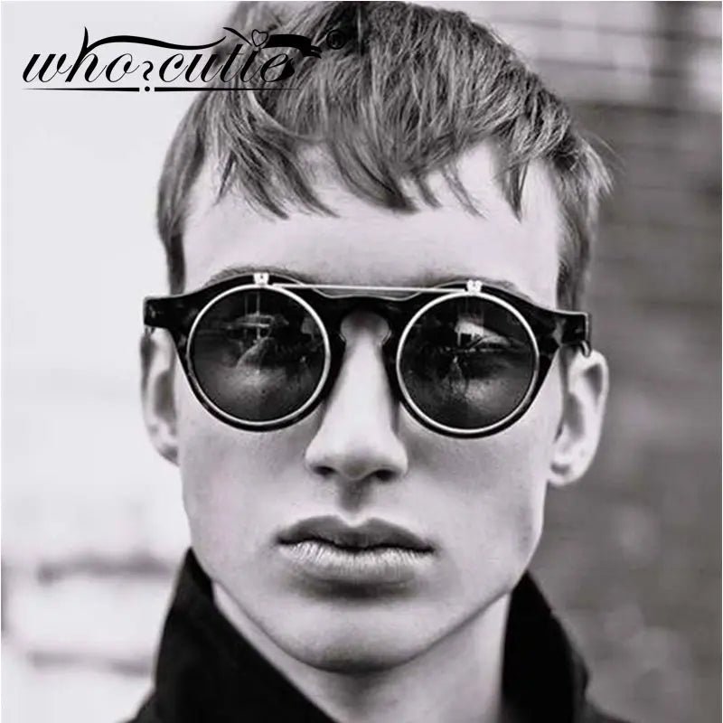 Round Flip Up Sunglasses - GLR SHOPPING