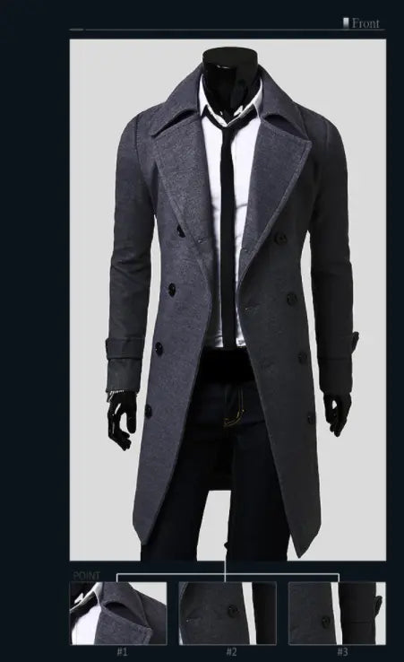Men's Long Trench Coat - GLR SHOPPING