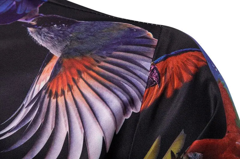 3D Parrot Animal Print Shirt Men - GLR SHOPPING
