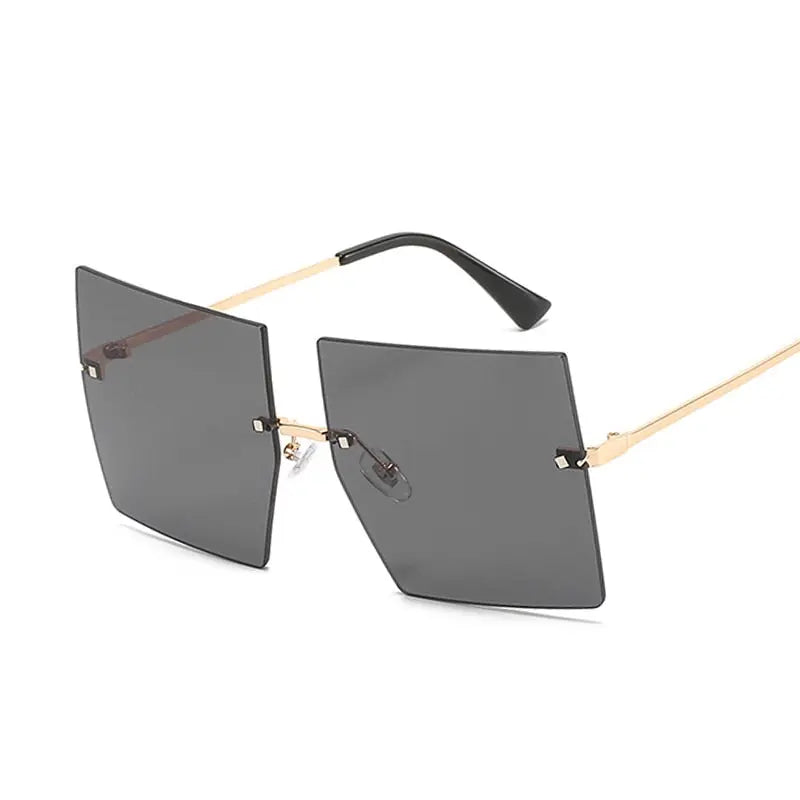 Oversized Rimless Square Sunglasses - GLR SHOPPING