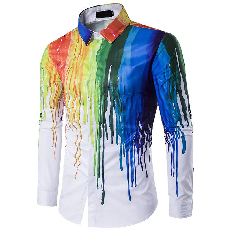 3D ink Splash Paint Color Long-sleeved - GLR SHOPPING