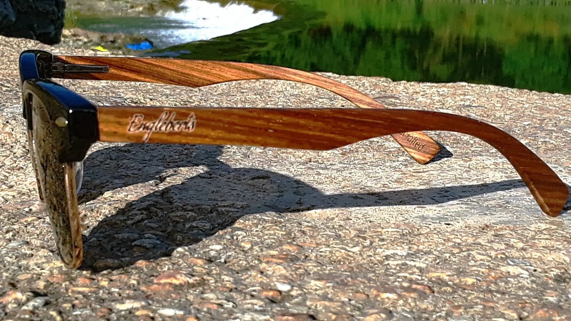 Real Walnut Wood Club Style Sunglasses With Bamboo Case, Polarized - GLR SHOPPING