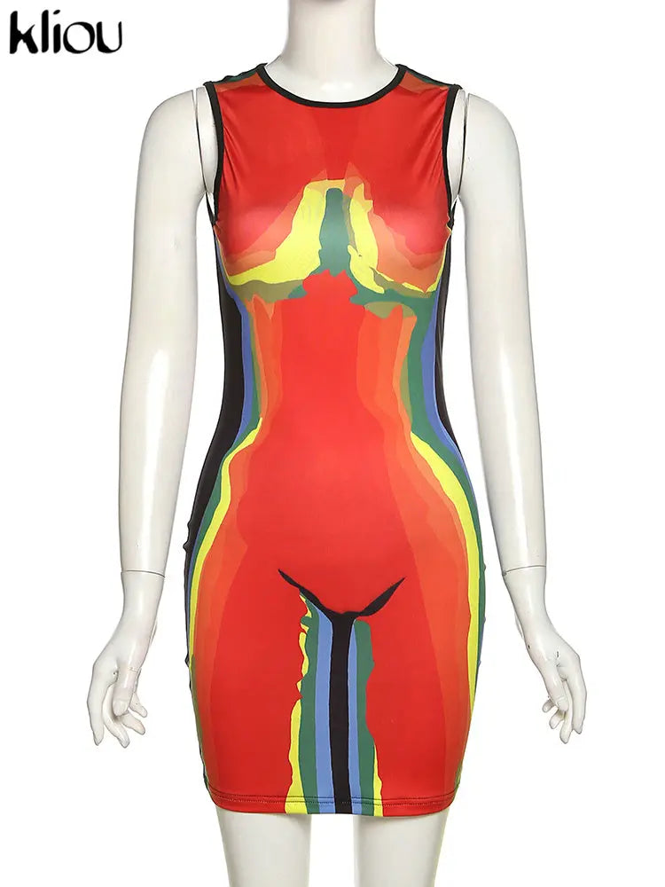 Print Mini Dress - GLR SHOPPING