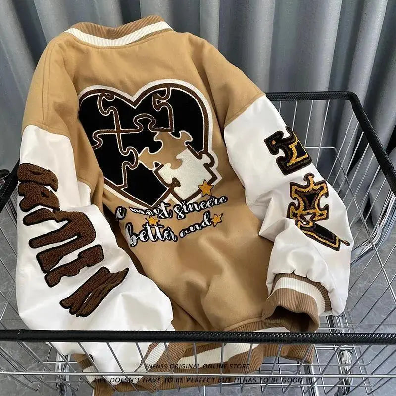 Quilted Embroidered Baseball Jacket - GLR SHOPPING