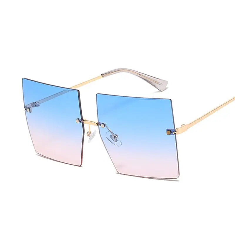 Oversized Rimless Square Sunglasses - GLR SHOPPING
