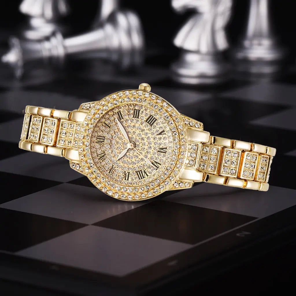 Diamond Crystals Watch and Bracelet Set - GLR SHOPPING