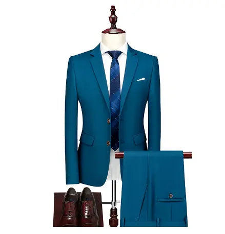 Pure Color Men's Business Suit - GLR SHOPPING