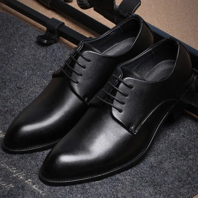 Black Leather Formal Business Shoe - GLR SHOPPING