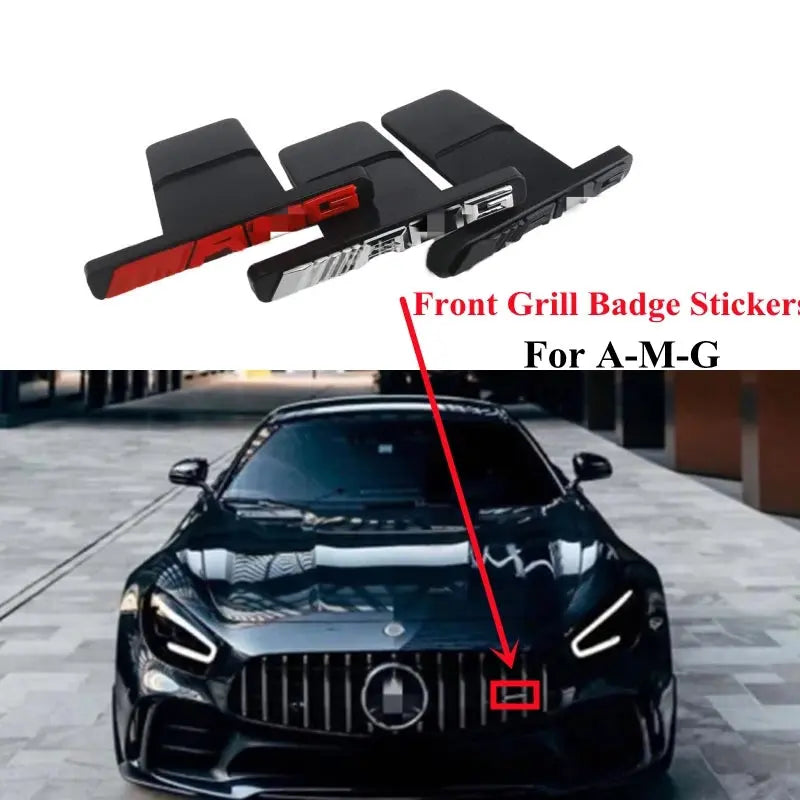 ABS Car Front Grille Badge Emblem T Shape Grill Sticker - GLR SHOPPING