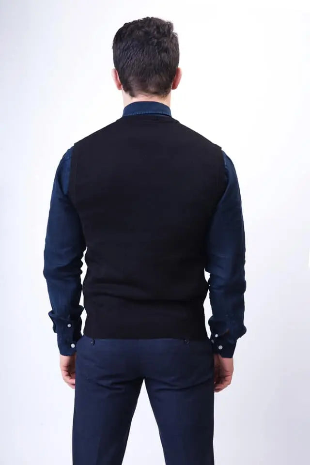 Wakerlook Sleeveless Black Sweater - GLR SHOPPING