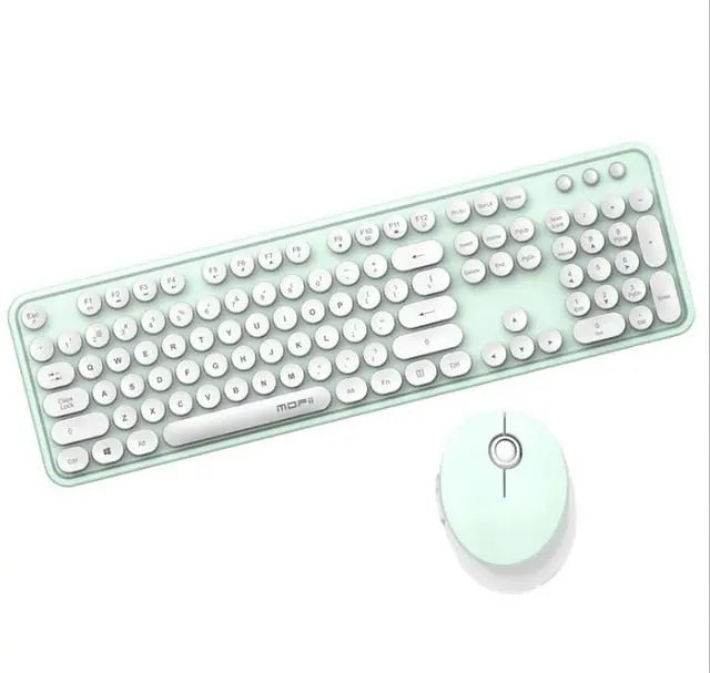 Wireless Candy Color Round Keycap Keyboard Set - GLR SHOPPING