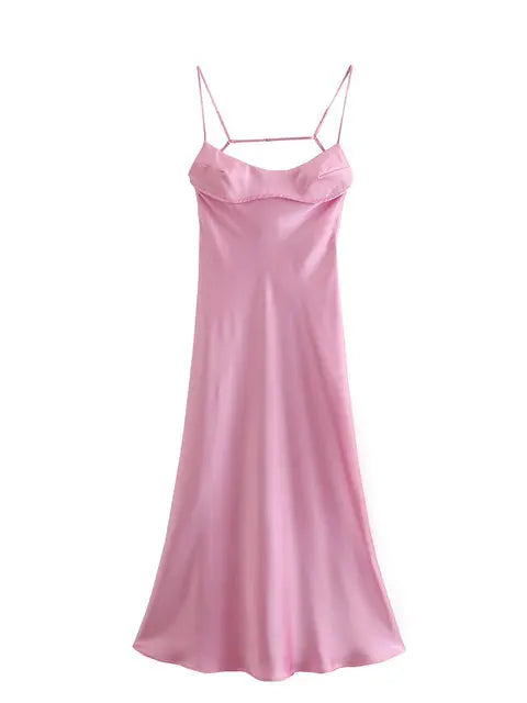 Satin Sleeveless Dress - GLR SHOPPING