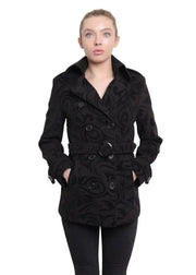 De La Creme - Womens Tribal Print Double Breasted Short Coat - GLR SHOPPING