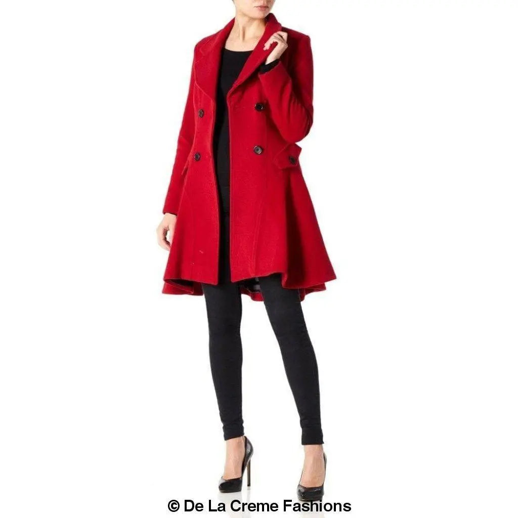 Wool Blend Double Breasted Skater Coat (1102) - GLR SHOPPING