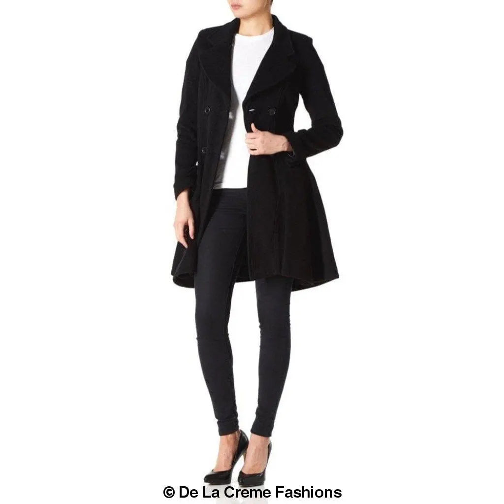 Wool Blend Double Breasted Skater Coat (1102) - GLR SHOPPING
