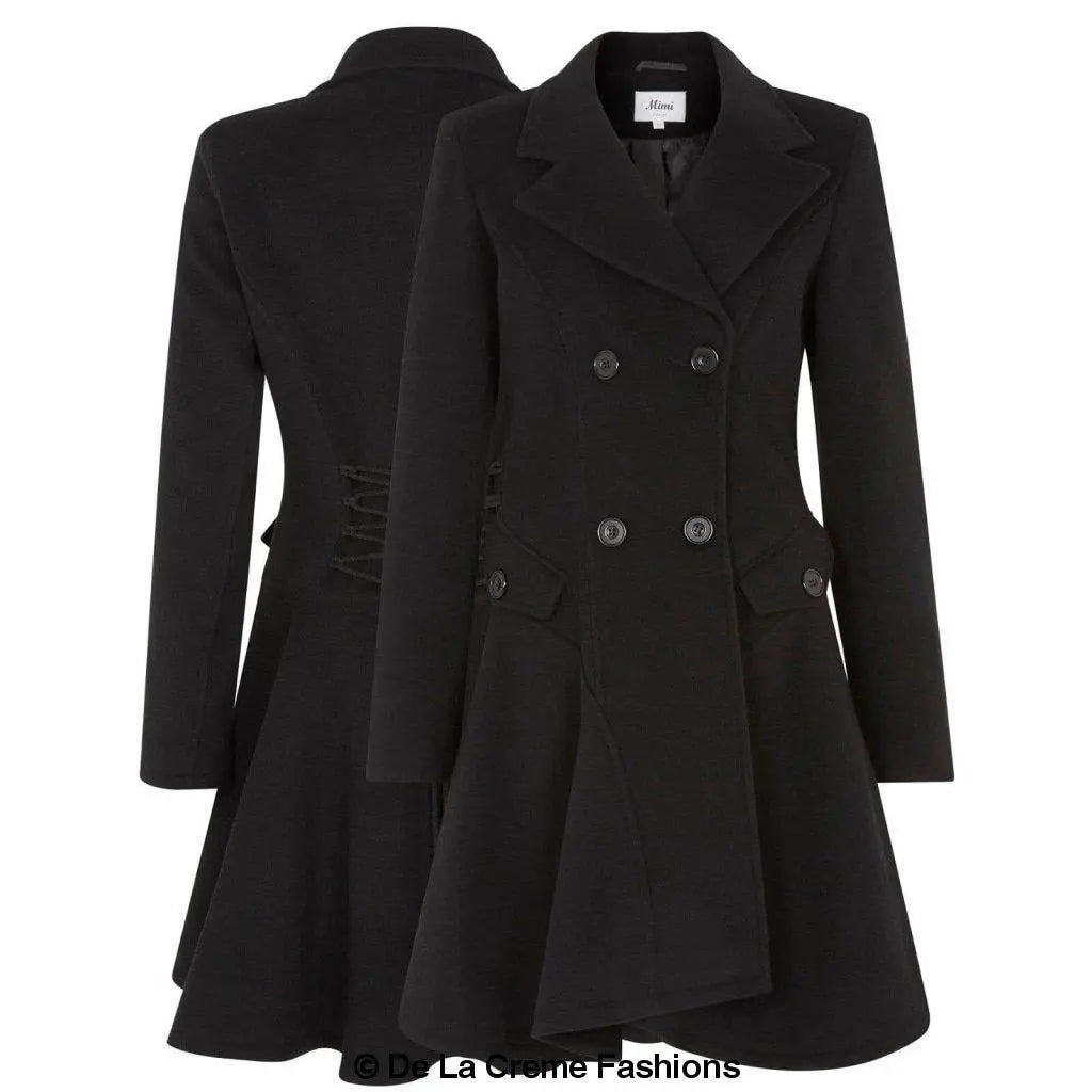 Wool Blend Double Breasted Skater Coat (1102) - GLR SHOPPING