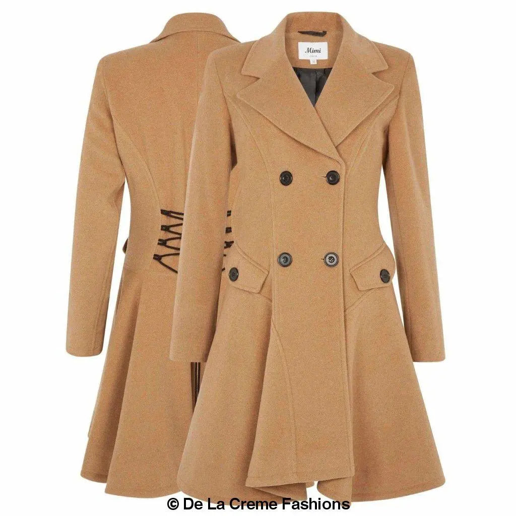 Wool Blend Double Breasted Skater Coat (1102) - GLR SHOPPING