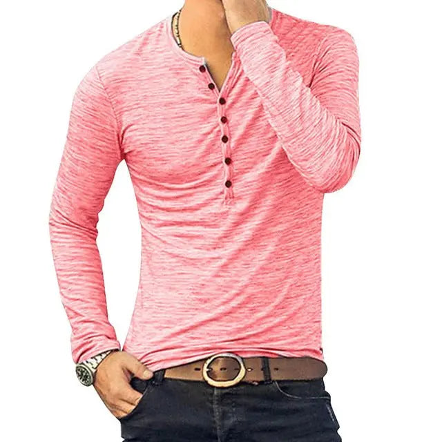 Tee Shirt V-Neck Long Sleeve - GLR SHOPPING