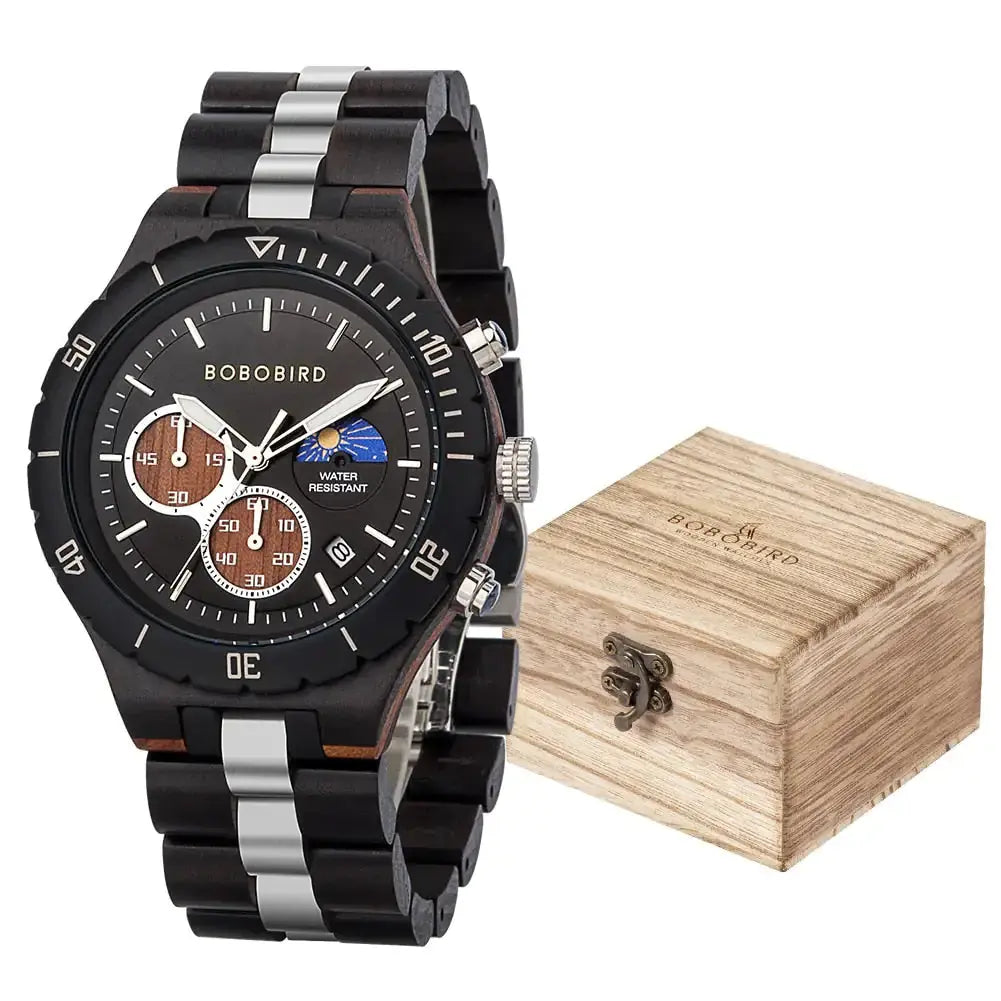 Luxury Wooden Chronograph Watch for Men - GLR SHOPPING