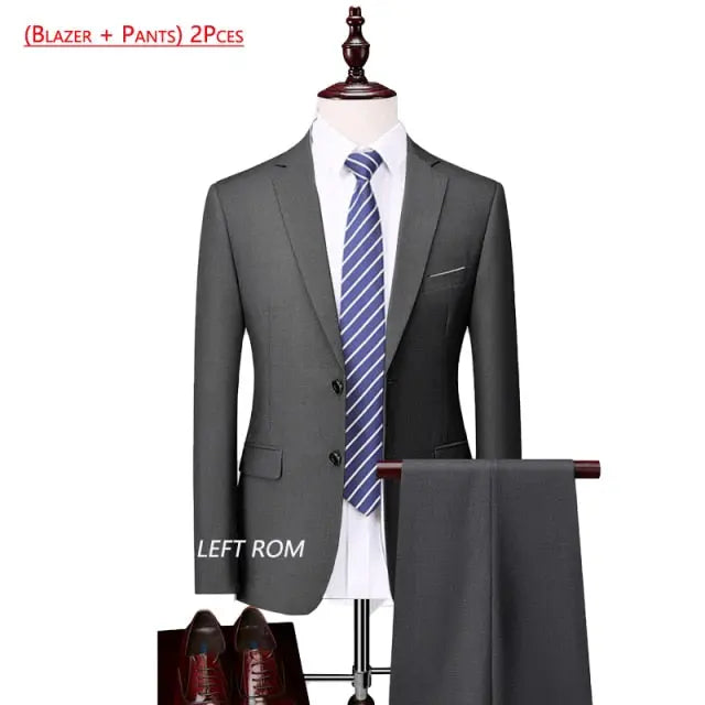Pure Color Men's Business Suit - GLR SHOPPING