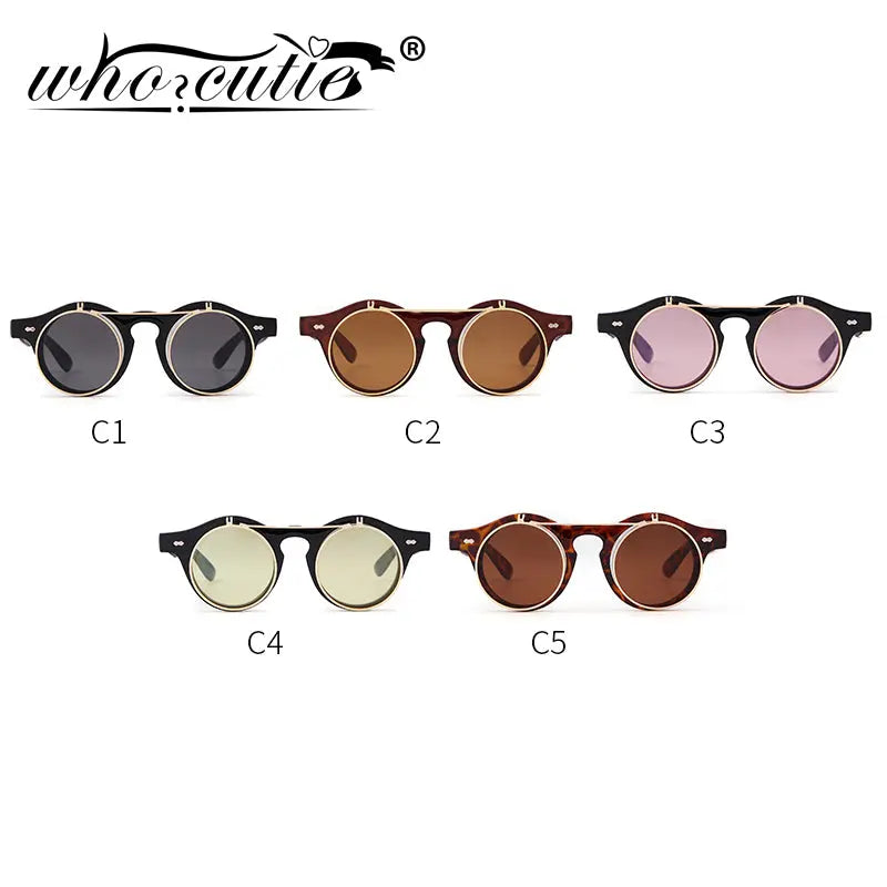 Round Flip Up Sunglasses - GLR SHOPPING