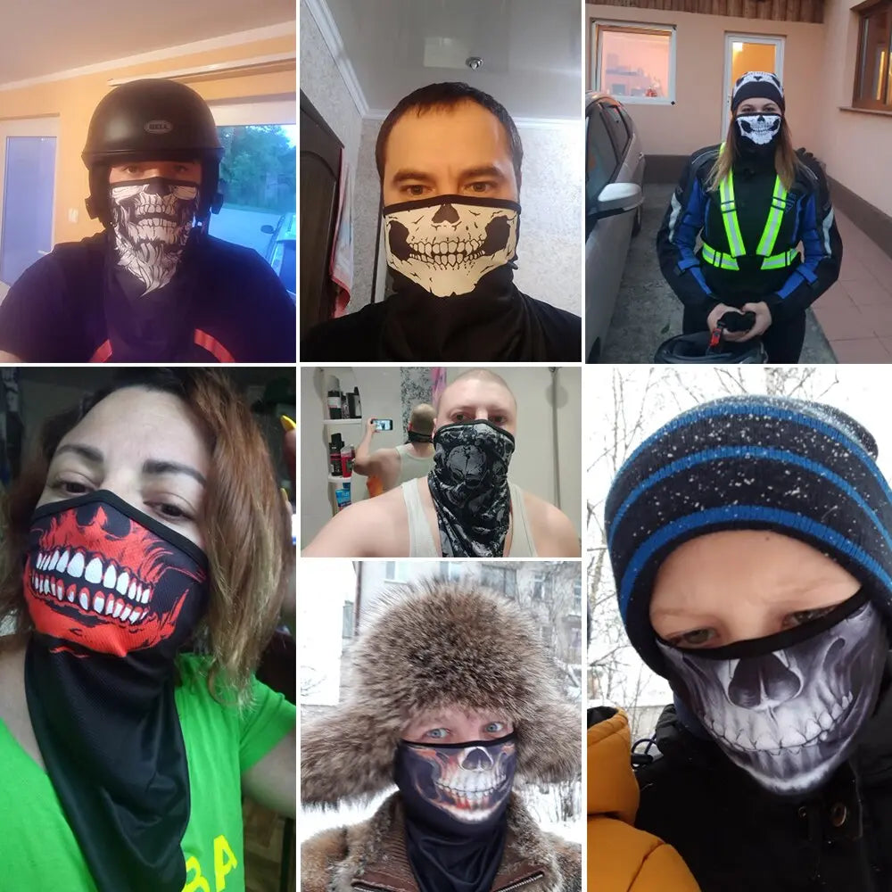 Men Girl Breathable Sport Red Skull Bandana Scary Face Ski Triangle Scarf Fishing Hiking Running Neck Gaiter Cover Headband Thin - GLR SHOPPING