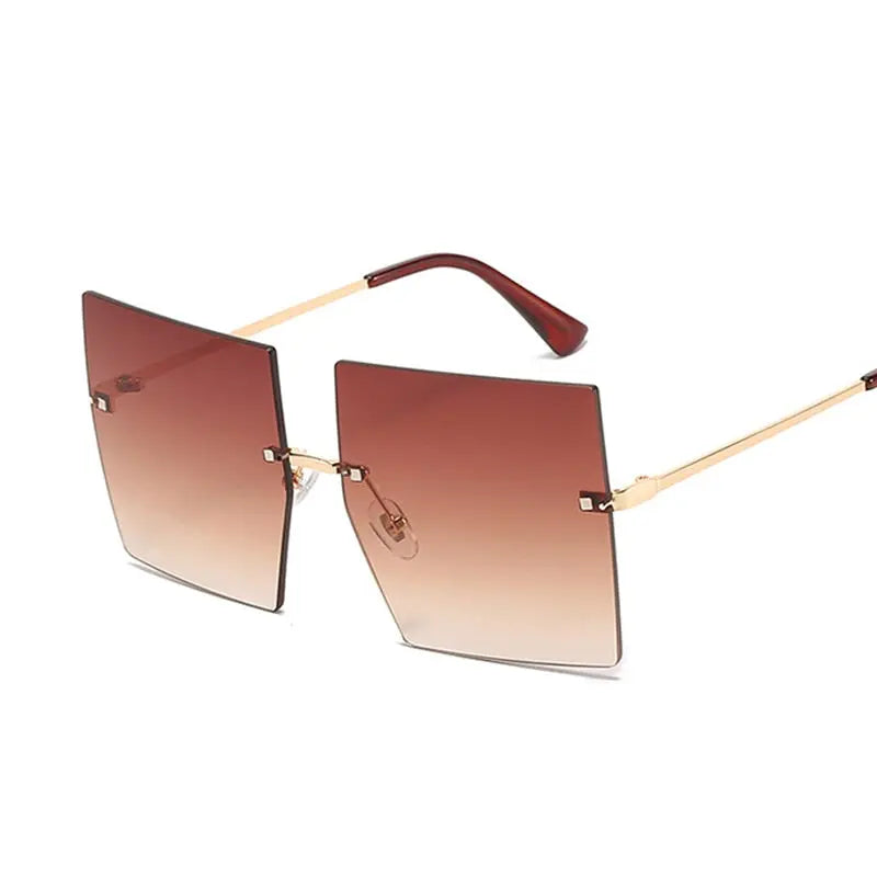 Oversized Rimless Square Sunglasses - GLR SHOPPING