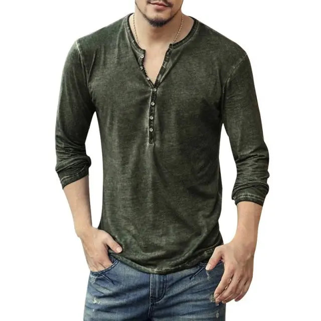 Tee Shirt V-Neck Long Sleeve - GLR SHOPPING