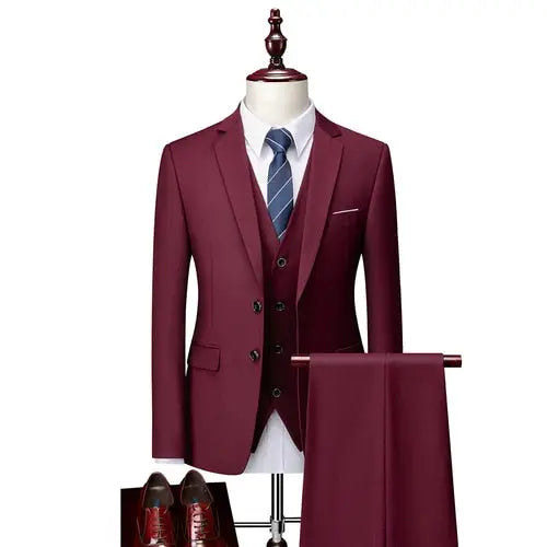 Pure Color Men's Business Suit - GLR SHOPPING