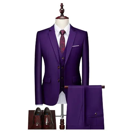 Pure Color Men's Business Suit - GLR SHOPPING