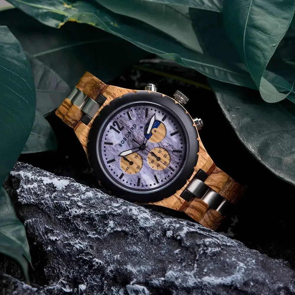 Luxury Wooden Chronograph Watch for Men - GLR SHOPPING