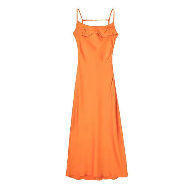 Satin Sleeveless Dress - GLR SHOPPING