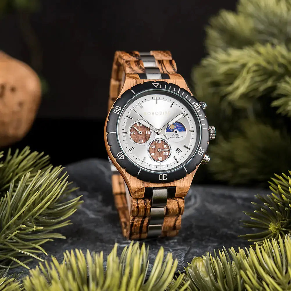 Luxury Wooden Chronograph Watch for Men - GLR SHOPPING