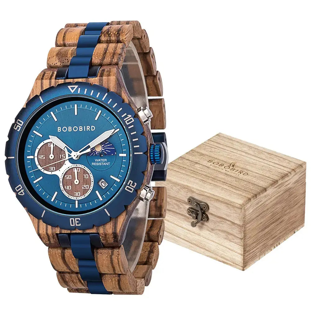 Luxury Wooden Chronograph Watch for Men - GLR SHOPPING